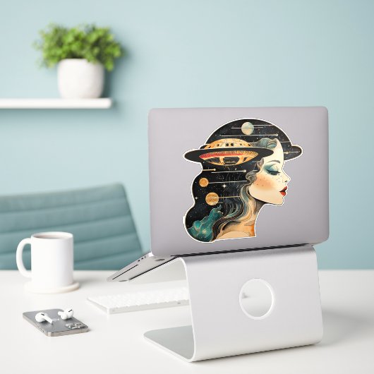 Sticker Rêves UAP UFO (Ordinateur portable sur le bureau)