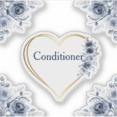 Sticker Revêtement floral bleu 3" x 3" (Devant)