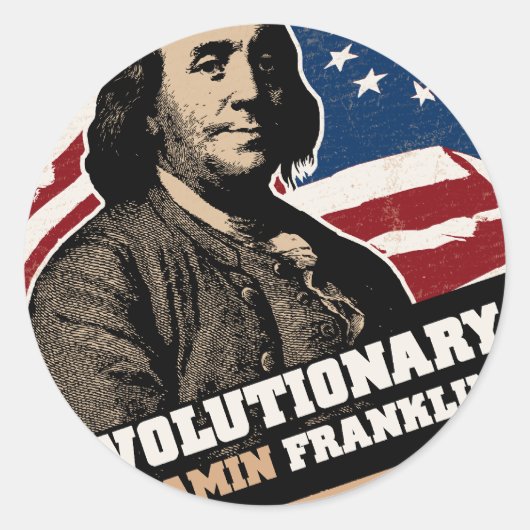 Sticker révolutionnaire Benjamin Franklin (Devant)