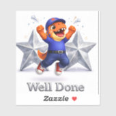 Sticker Rex et hoot deux étoiles argentées bien fait autoc (Feuille)