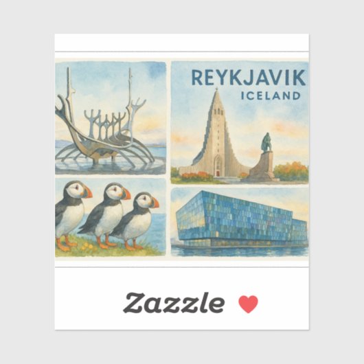 Sticker Reykjavik Iceland multiview  (Feuille)