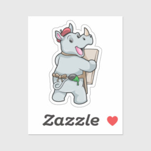 Sticker Rhino à la peinture avec des couleurs