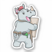 Sticker Rhino à la peinture avec des couleurs (Recto)