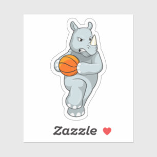 Sticker Rhino as Basketball