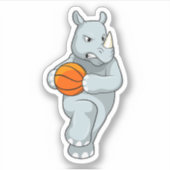 Sticker Rhino as Basketball (Devant)