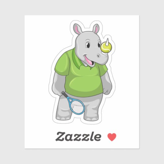 Sticker Rhino at tennis (Feuille)