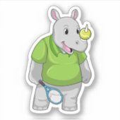 Sticker Rhino at tennis (Devant)