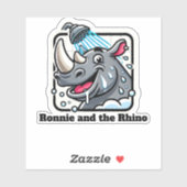 Sticker Rhino avec texte personnalisé (Feuille)