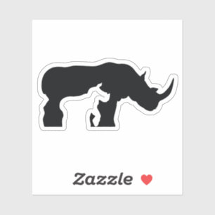 Sticker Rhino noir et blanc