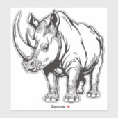 Sticker rhinoceros (Feuille)