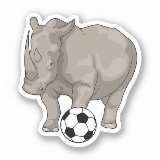 Sticker Rhinocéros Soccer (Devant)