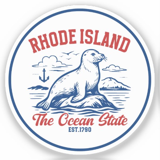Sticker Rhode Island Ocean State Seal Design (Recto)