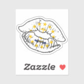 Sticker Rhode Island Rhode Islander Lipstick Lover Drapeau (Feuille)