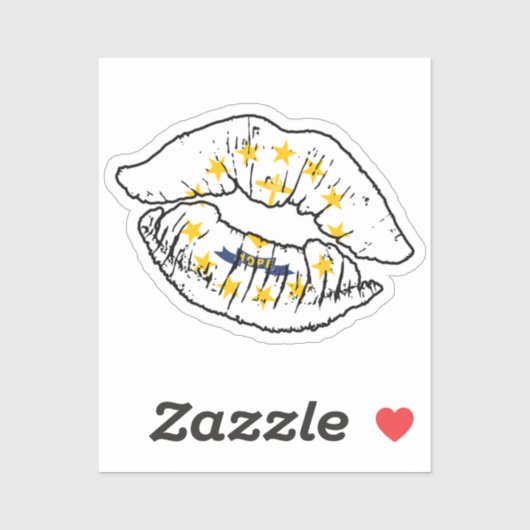Sticker Rhode Island Rhode Islander Lipstick Lover Drapeau (Feuille)