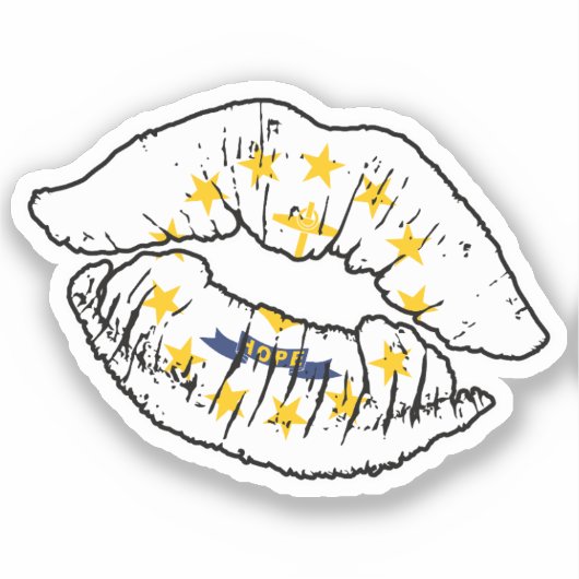 Sticker Rhode Island Rhode Islander Lipstick Lover Drapeau (Recto)