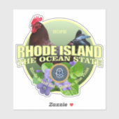 Sticker Rhode Island State Bird & Flower (Feuille)