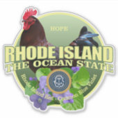 Sticker Rhode Island State Bird & Flower (Devant)