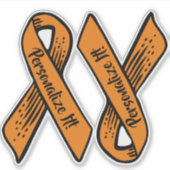 Sticker Ribbon de sensibilisation PERSONNALISÉ (orange) (Devant)