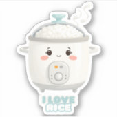 Sticker Ricecooker mignon i love cuisinière à riz (Devant)