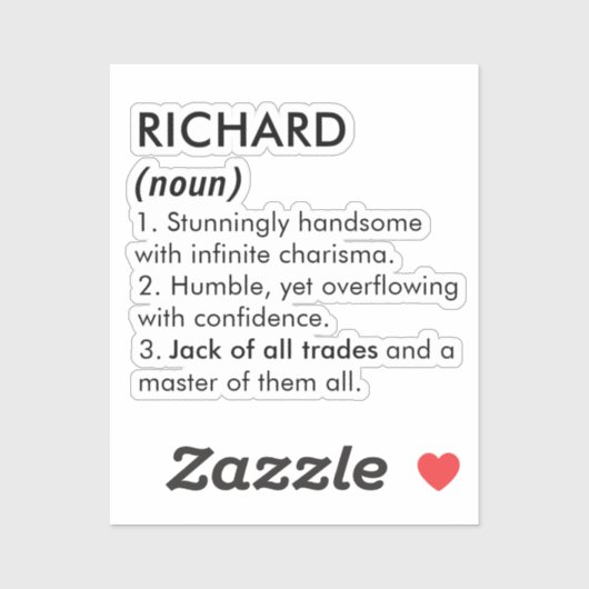 Sticker Richard name, Editable name, Custom name (Feuille)