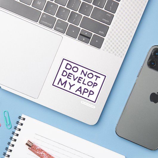 STICKER RICK ET MORTY™ DO NOT DEVELOP MY APP (Ordinateur portable avec iPhone)