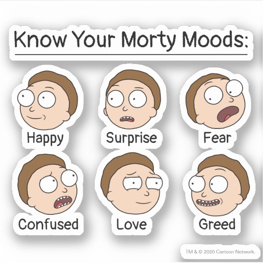 Sticker RICK ET MORTY™ | Morty's Moods (Devant)