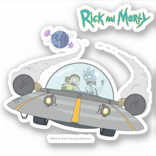 Sticker RICK ET MORTY™ | Vol En Navire Spatial (Devant)