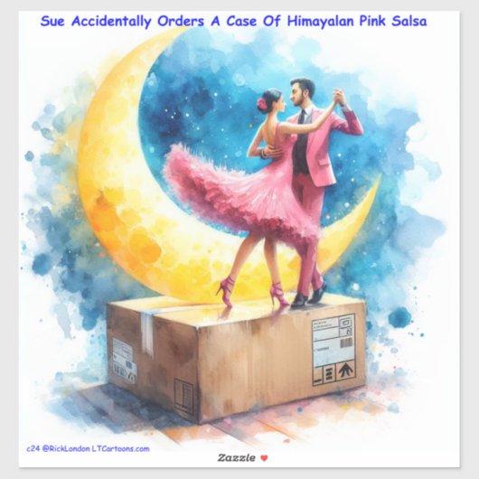 Sticker Rick London Himalaya Salsa rose drôle (Feuille)