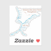Sticker Ricketts Glen SP - Chutes Trail (minuscule) (Feuille)