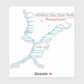 Sticker Ricketts Glen SP - Sentier des chutes (moyen) (Feuille)