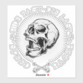 Sticker Ride Fast Die Dernier Crâne Speed Racer Bones (Feuille)