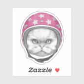 Sticker Rider en moto chats perse (Feuille)