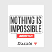 Sticker Rien n'est impossible Matthieu 19:26 (Feuille)