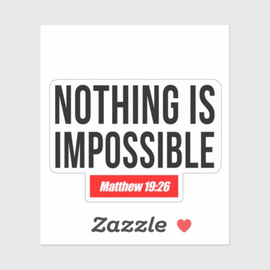 Sticker Rien n'est impossible Matthieu 19:26 (Feuille)