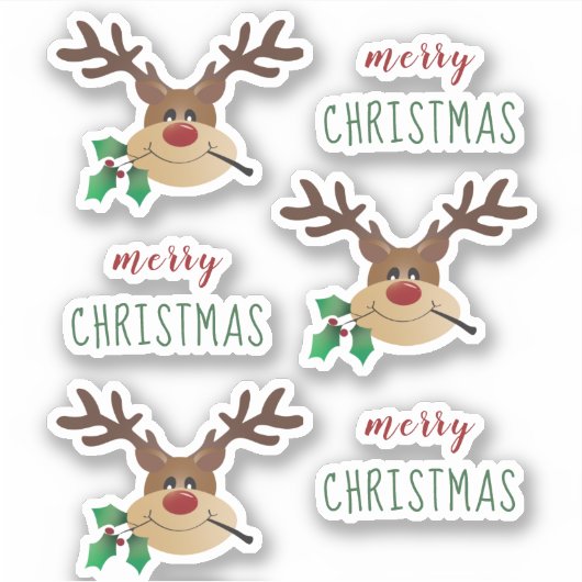 Sticker Rinder Avec Mistletoe (Devant)