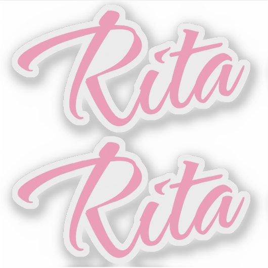 Sticker Rita nom rose cursive x2 (Devant)