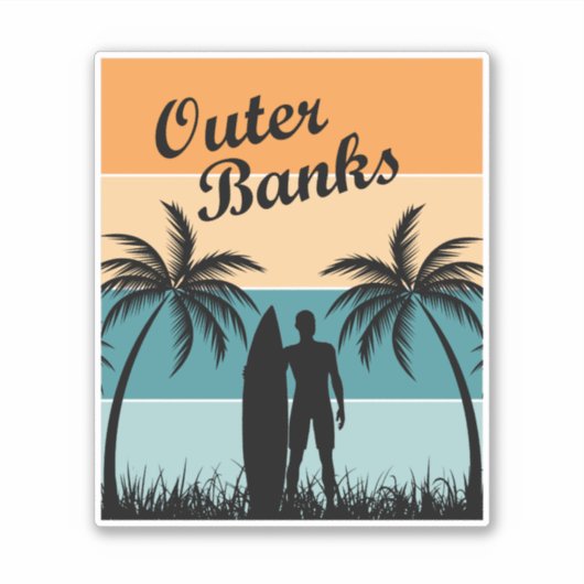 Sticker rive extérieure carolina du nord (Devant)