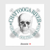 Sticker Rivière Chattooga (crâne) (Feuille)