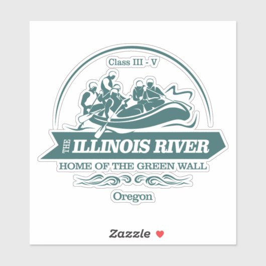 Sticker Rivière Illinois (rafting 2) (Feuille)