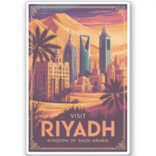 Sticker Riyadh Arabie Saoudite Illustration Désert Art de