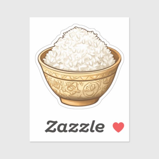 Sticker Riz de dessin animé (Feuille)