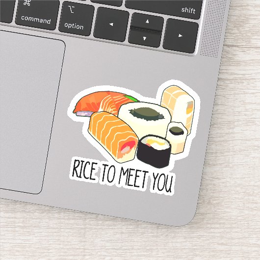 Sticker "Riz pour vous rencontrer" Drôle Sushi japonais Sa (Détail)