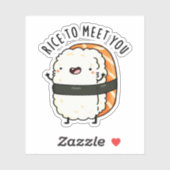 Sticker Riz Pour Vous Rencontrer Drôle Sushi Pun (Feuille)