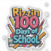 Sticker Rizzin 100 jours de l'école Gen Alpha Funny (Devant)