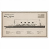 Sticker RMS Lusitania - Plan directeur des navires SD (Devant)
