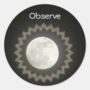 Sticker (rnd) - Lune / Observez