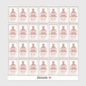 Sticker Robe rose Parties scintillant or Anniversaire Sani (Feuille)