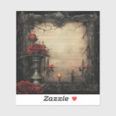 Sticker Robe rouge d'Halloween aux bougies (Feuille)