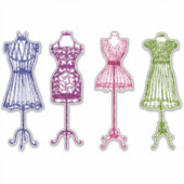 Sticker Robe victorienne forme couture vintage (Devant)