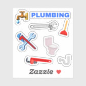 Sticker Robinet, Plongeur, Toilettes, Plomb (Feuille)